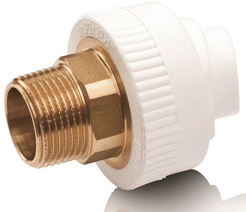 Вварное седло из ППР с латунной вставкой с наружной резьбой