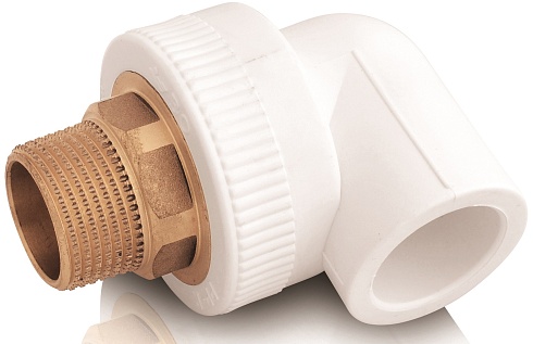 Уголок 90° комбинированный шестигранный с наружной резьбой