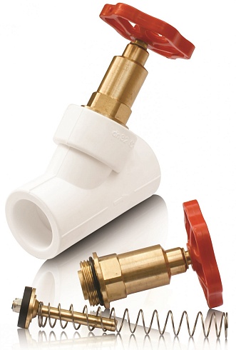 Проходной кран с обратным клапаном косого типа